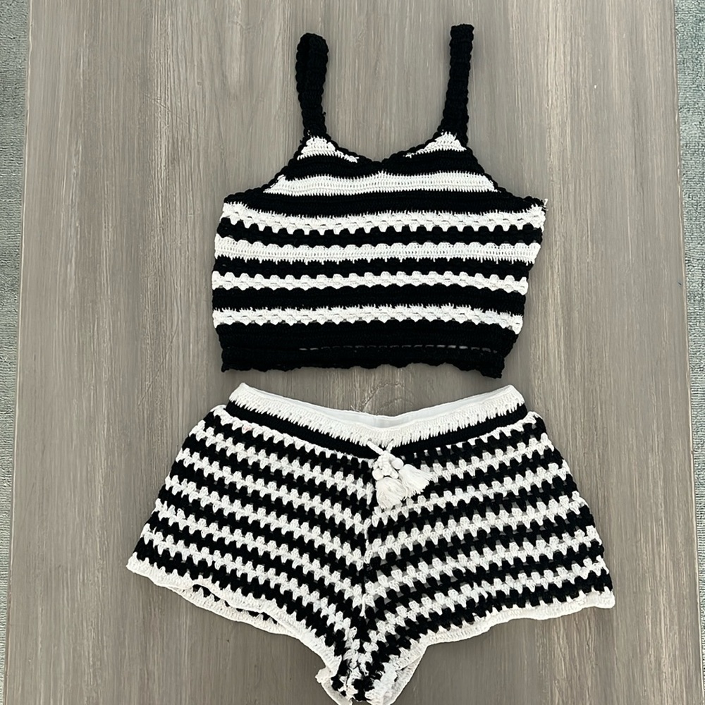 Global Love Crochet Tank and Short Set